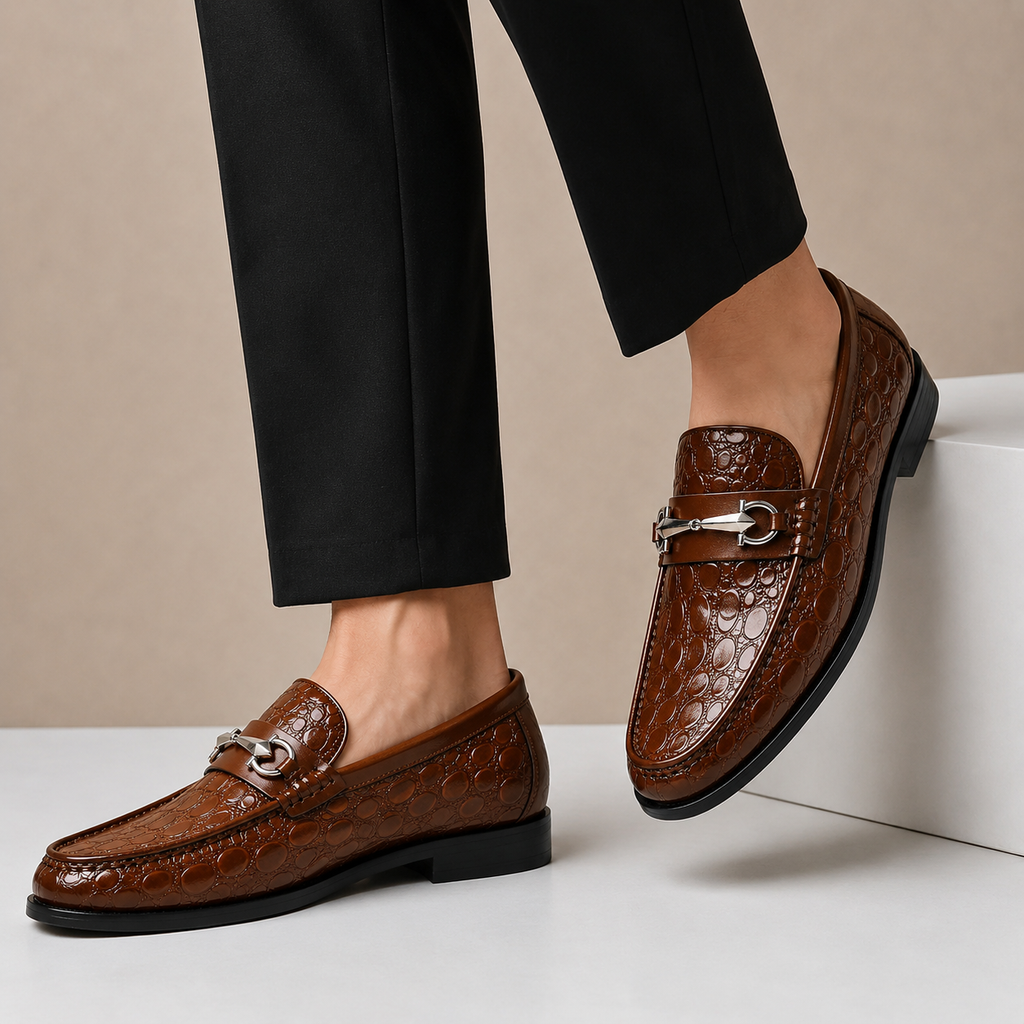 Hartley Embossed Leather Loafers
