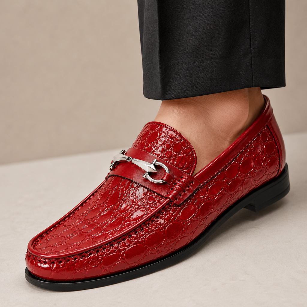 Hartley Embossed Leather Loafers