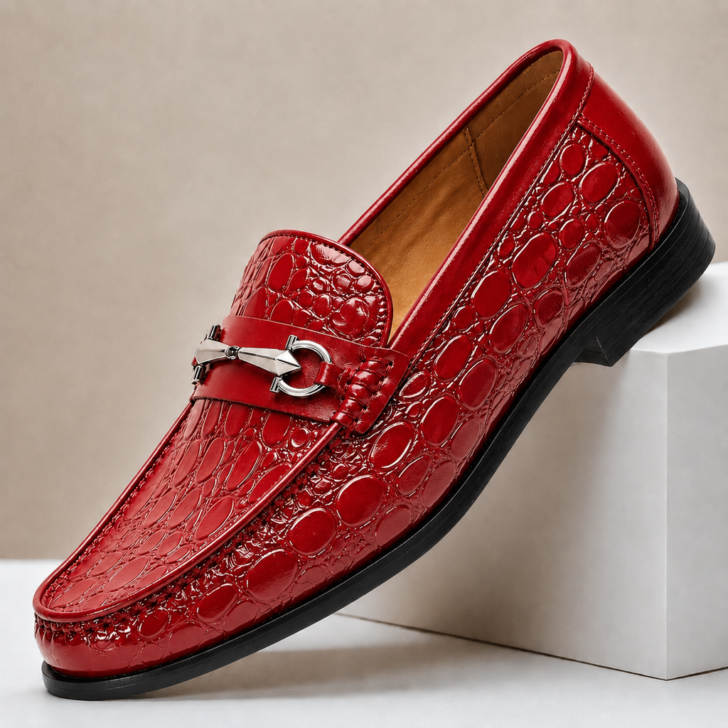 Hartley Embossed Leather Loafers
