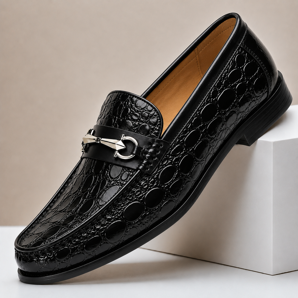 Hartley Embossed Leather Loafers