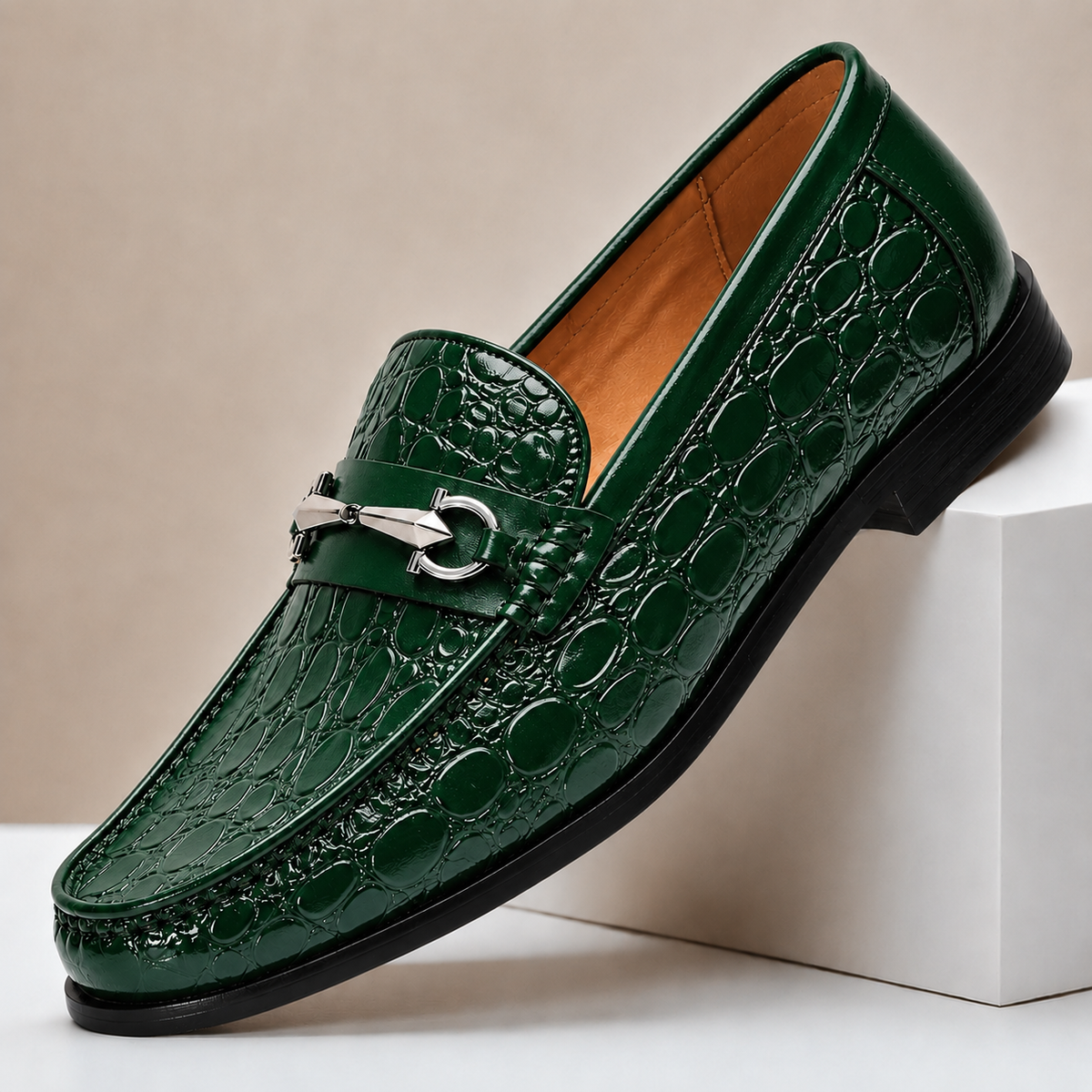 Hartley Embossed Leather Loafers