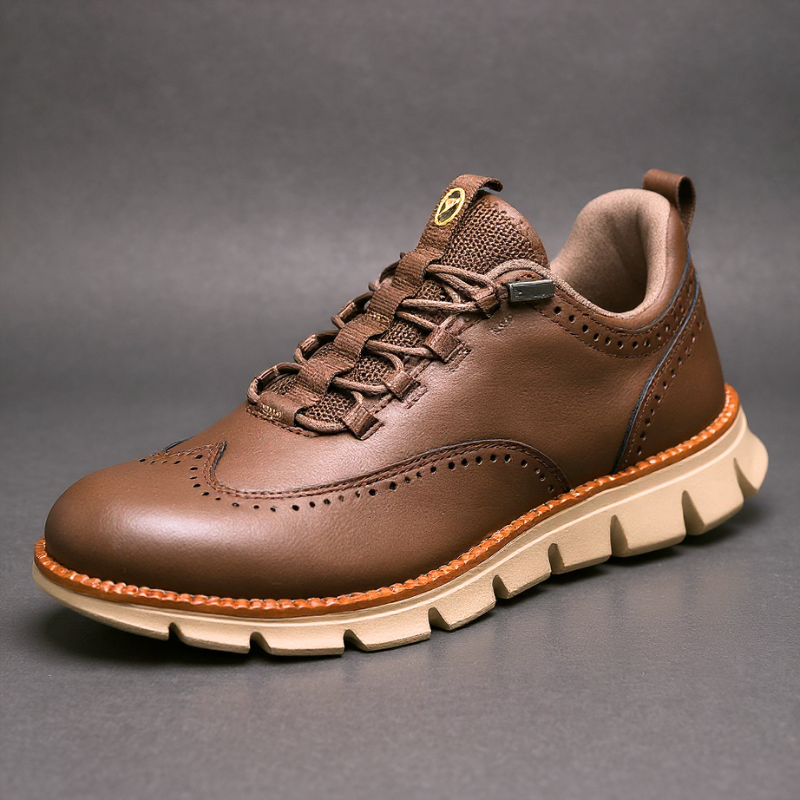 Ashby Wingtip Brogue Sneaker in Espresso Brown