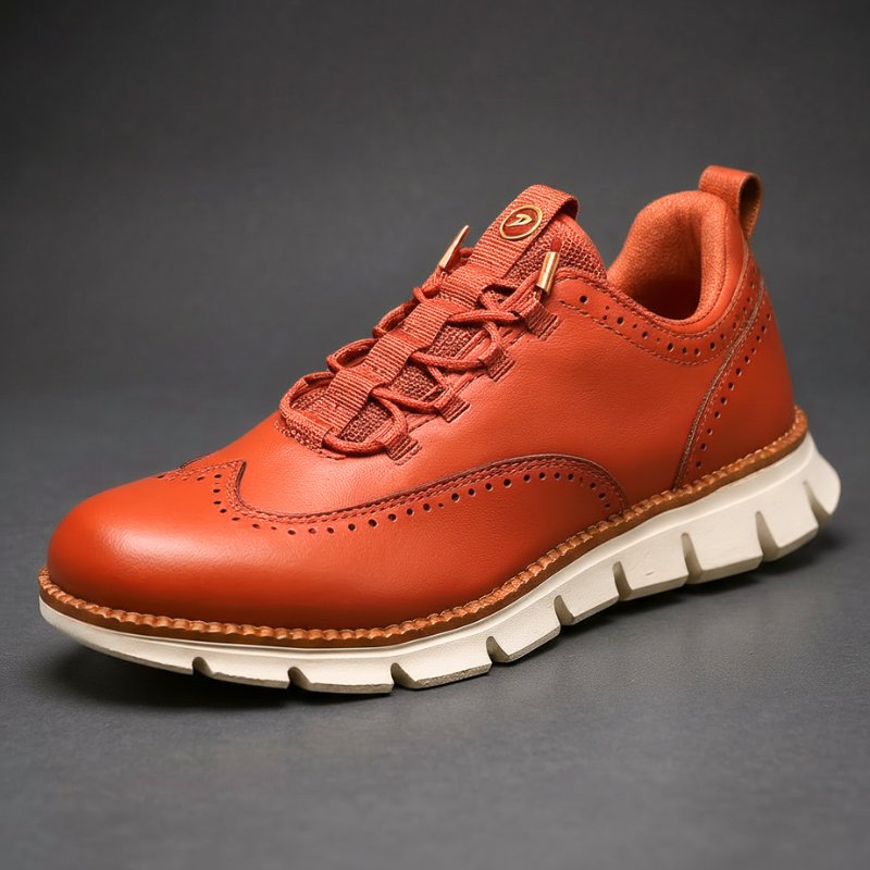 Ashby Wingtip Brogue Sneaker in Crimson