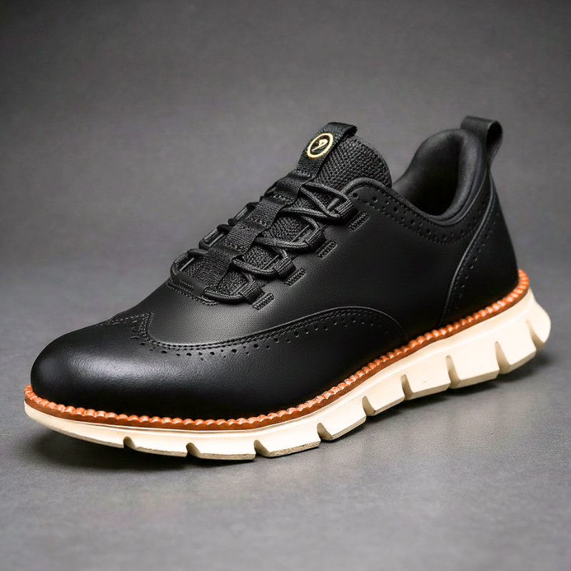 Ashby Wingtip Brogue Sneaker in Charcoal