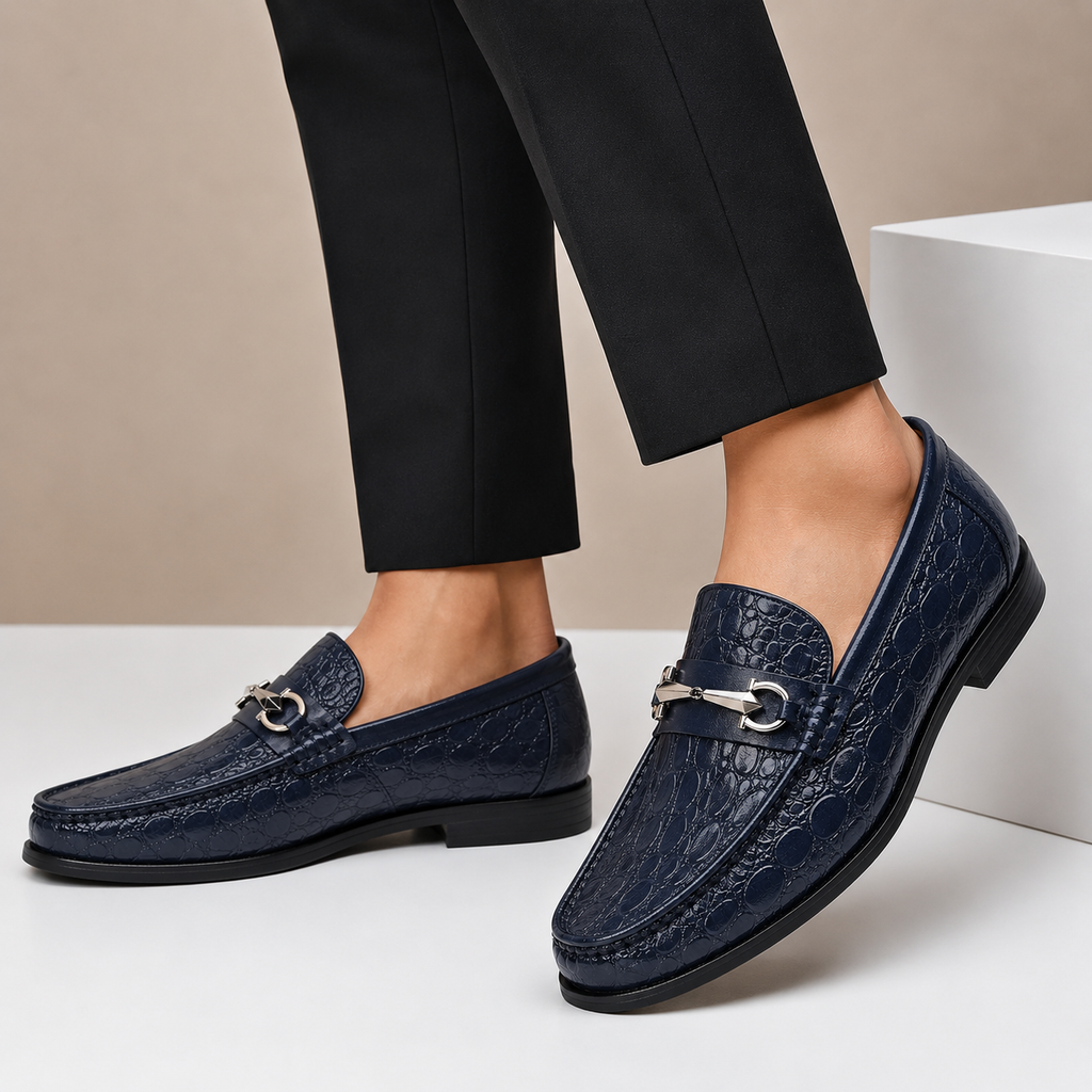 Hartley Embossed Leather Loafers