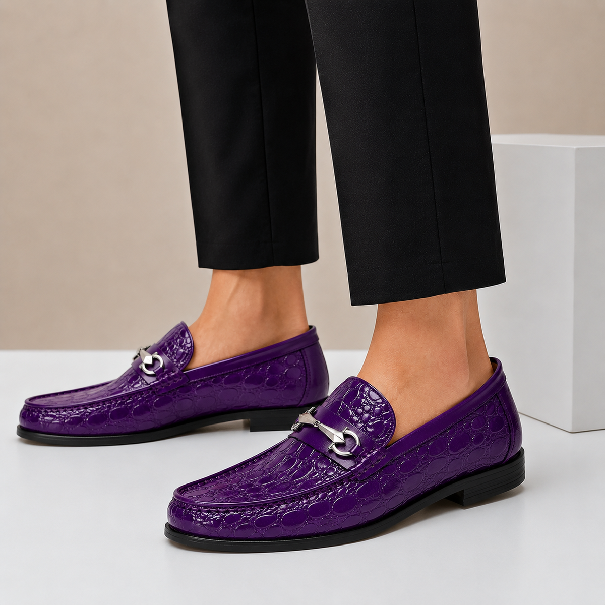 Hartley Embossed Leather Loafers