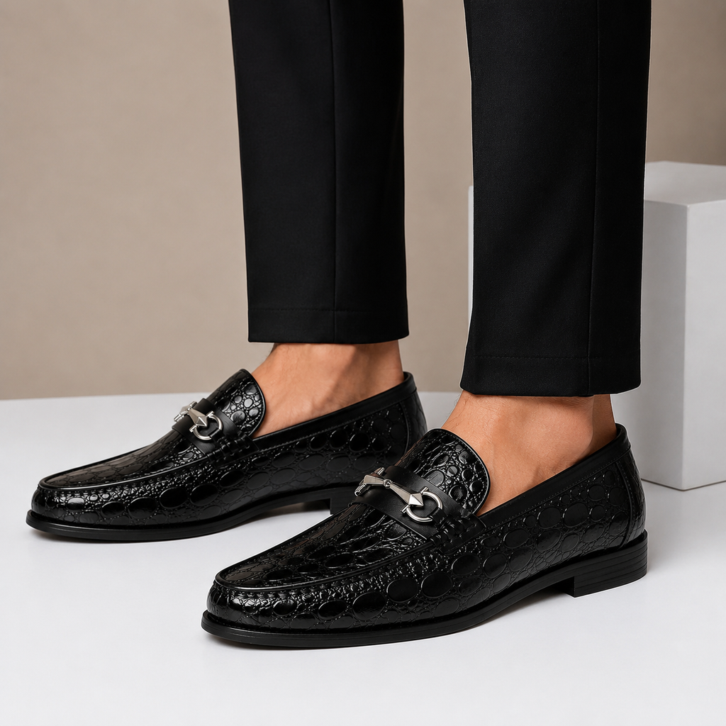 Hartley Embossed Leather Loafers